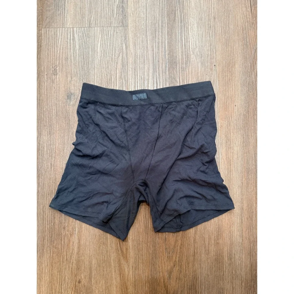 SKIMS Mens‎ Boxer Briefs Ribbed Modal Spandex Dark Gray Size L